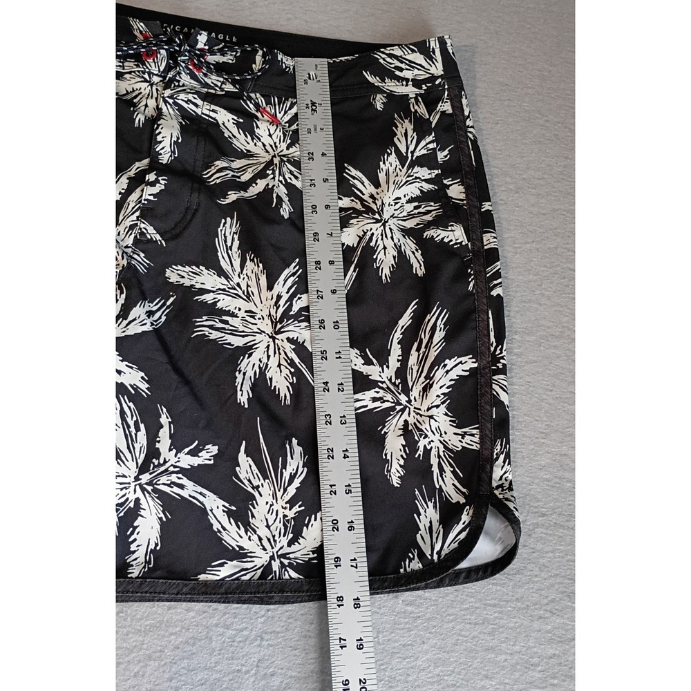 American Eagle Men's Size Large Swim Board Shorts Tropical Print Black/White - Picture 4 of 14